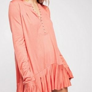 Free People Coral "Your Girl" Tunic XS NWT